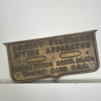 Vintage U.S. Navy Standard Diving Apparatus Morse Diving Equipment Co. Plaque