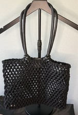 Clare V. Sandy Market Tote Black Macrame Net ...