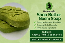 Shea Butter Neem Soap | Natural Skincare Bars (1.7 oz & 2.4 oz | 5, 10, 20 Pack)