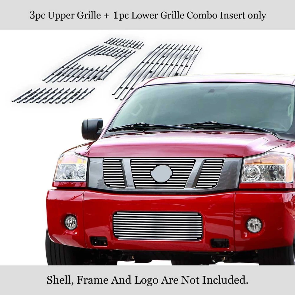 Combo de parrilla billet para Nissan Titan 14-08 2013 2014 Foto 2 de 4