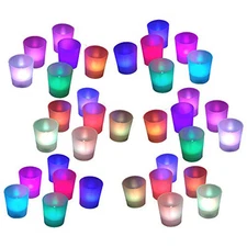 36 pieces Multicolor Votive Tea Light LED Flameless Wedding Party Table Decor...