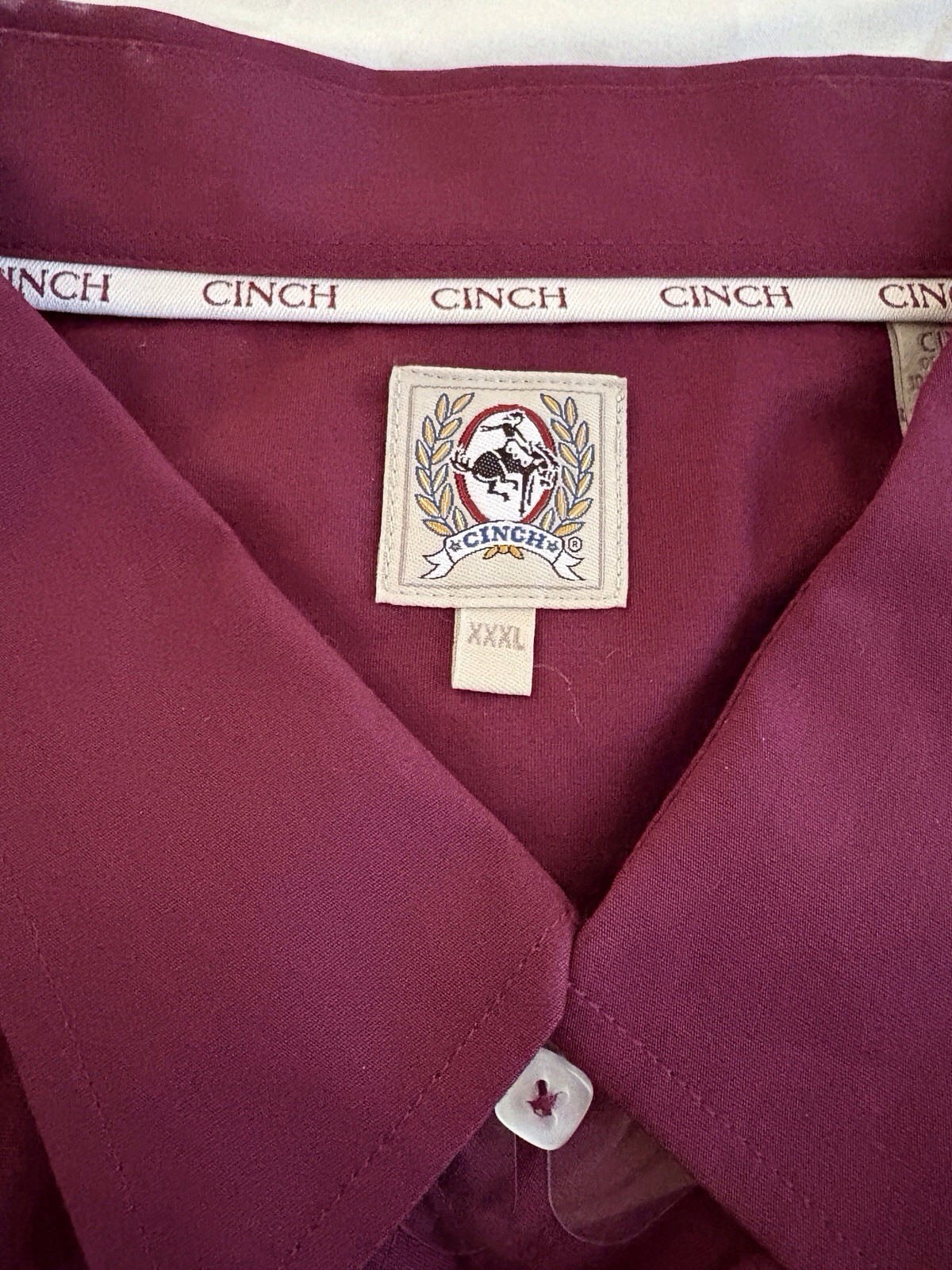 Cinch Solid Maroon Western Button Down Size XXXL … - image 10