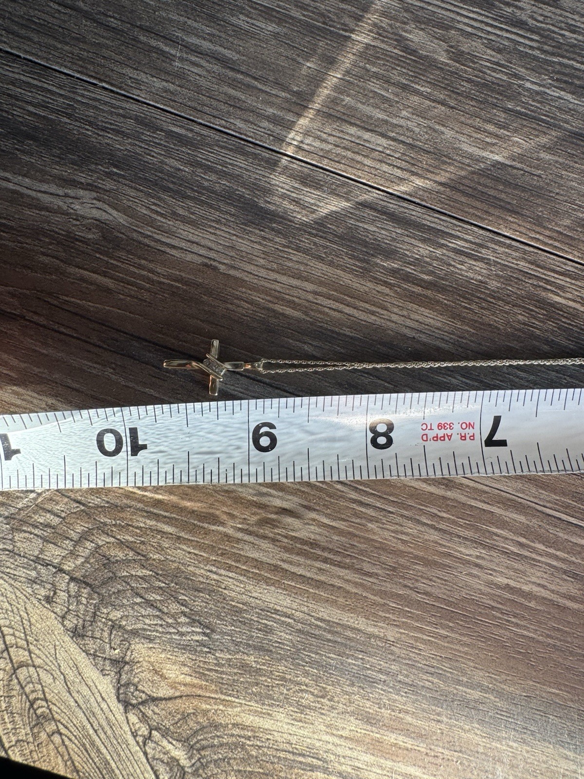 Round Simulated Diamond Three Stone Cross Pendant… - image 7