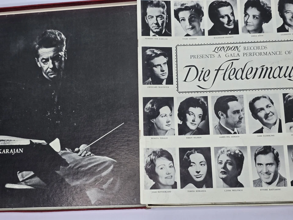 JOHANN STRAUSS DIE FLEDERMAUS VON KARAJAN 12" TRIPLE BOX RECORD ALBUM - Image 4 of 4
