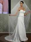 Wedding Bridal Cathedral Veil 1 Tier With Comb Swiss Net Crystal Rhinestone Edge