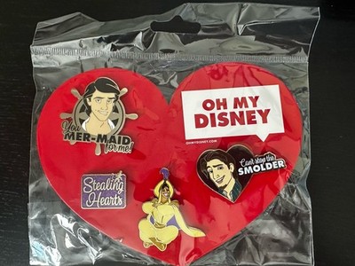 Disney Oh My Disney Prince Trading Pin Set 1 Aladdin Eric Stealing Hearts Flynn