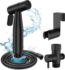 Rociador Bidet Negro Mate, Manual, Presi n Ajustable, Acero