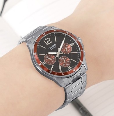 Casio MTP-1374D-5A Enticer Series Analog Black Dial Men's Watch Stainless Steel