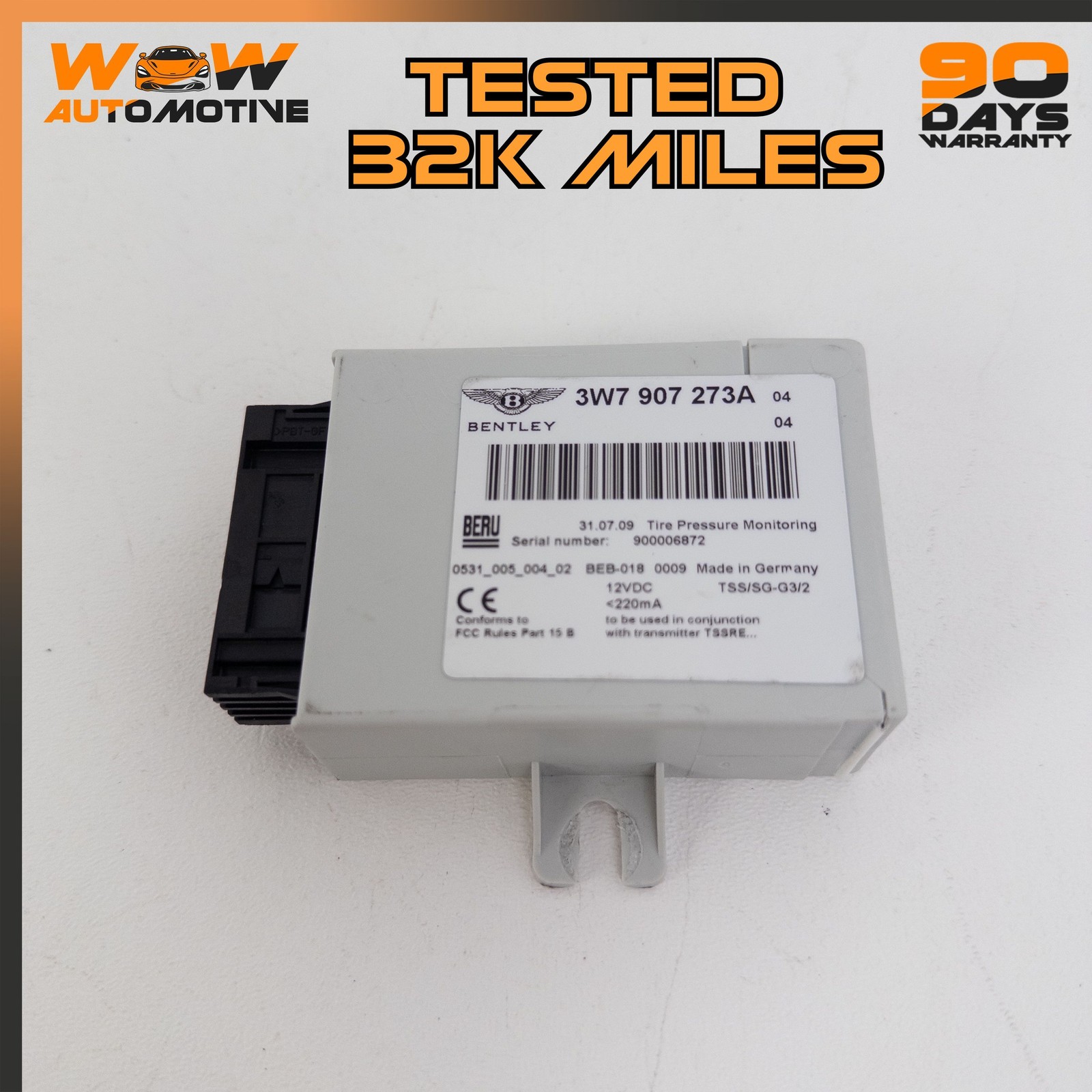 04-17 BENTLEY CONTINENTAL SUPERSPORTS REAR TIRE PRESSURE MONITORING SENSOR OEM