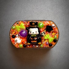 Handmade Decoden Mini Pill Box Halloween Pochacco Pumpkin Kawaii Junk Case