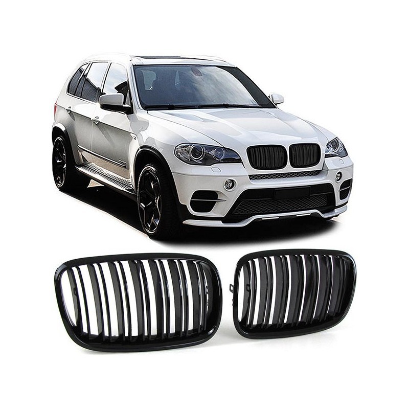 Calandre haricot noire pour remplacer une grille cassée sur BMW X5 X6 2007-2013