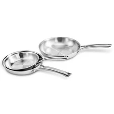 8-10-11 Inch Stainless Steel Frying Pan Cookware Set, 3 pcs Tri-Ply Skillets Set