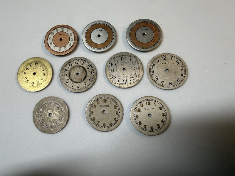 Vintage Elgin Dials, Lot Of 12, 8/0 Or 10/0 Size?, Art Deco, See Pictures!