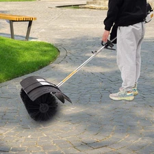 Gas Power Nylon Brush Broom Sweeper Artificial Grass Driveway Turf Snow Clean US