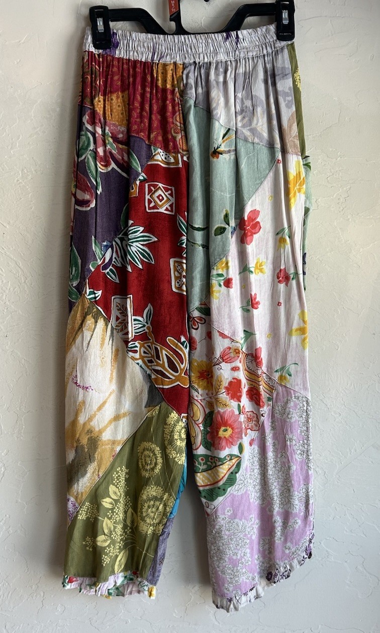 Sacred Threads Patchwork Pull On Baggy Wide Leg C… - image 2