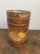 Vintage McKesson's Sulphur Flowers U. S. P. 8 ounce Tin Metal Can