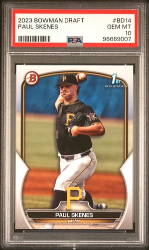 PAUL SKENES 2023 BOWMAN DRAFT ROOKIE RC #BD14 PSA 10 GEM MINT! PIRATES #96669007