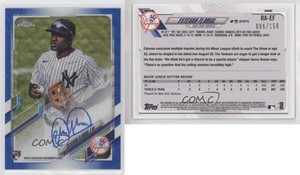 2021 Topps Chrome Rookie Blue Wave Refractor /150 Estevan Florial #RA-EF Auto RC