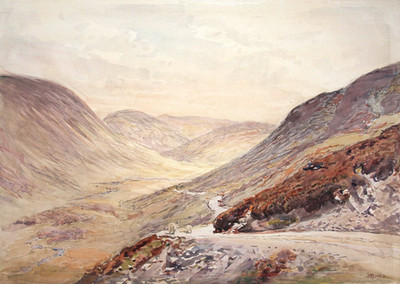 John Pedder (1850-1929) Walisische Landschaft. Nahe See Vynwy, Pass nach Bala.