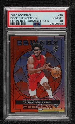 2023-24 Obsidian Electric Etch Orange Flood 14/75 Scoot Henderson Rookie RC 0g90
