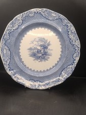 Victorian South Wales Pottery Llanelly Plate Damask Border 10.5inch Rf#110