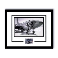 Chuck Yeager AUTOGRAPH Signed Bell X-1 Glamorous Glennis Framed 11x14 Display B
