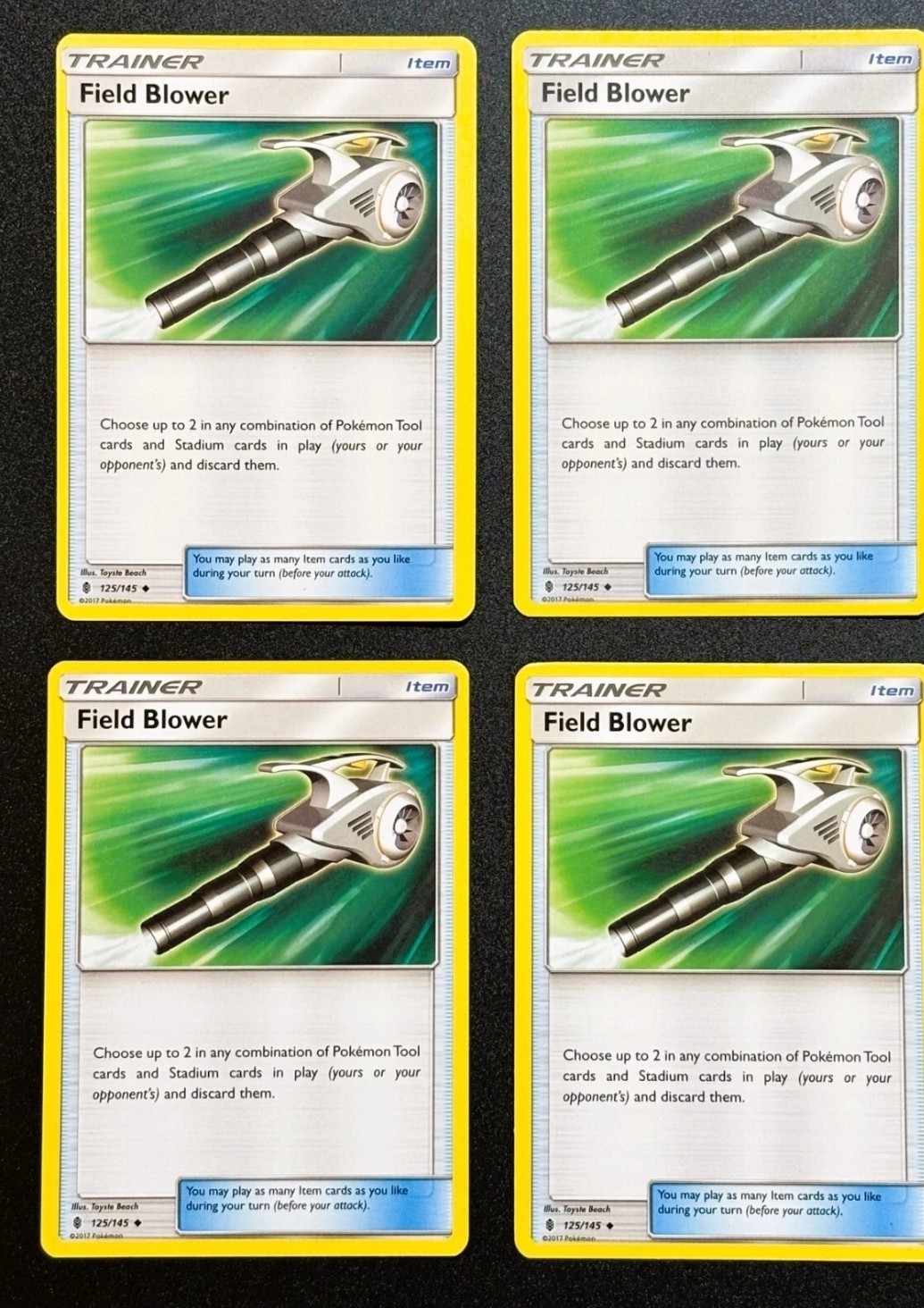 Pokemon TCG: Field Blower-S&M-Guardians Rising 125/145 Uncommon Playset (X4) NM
