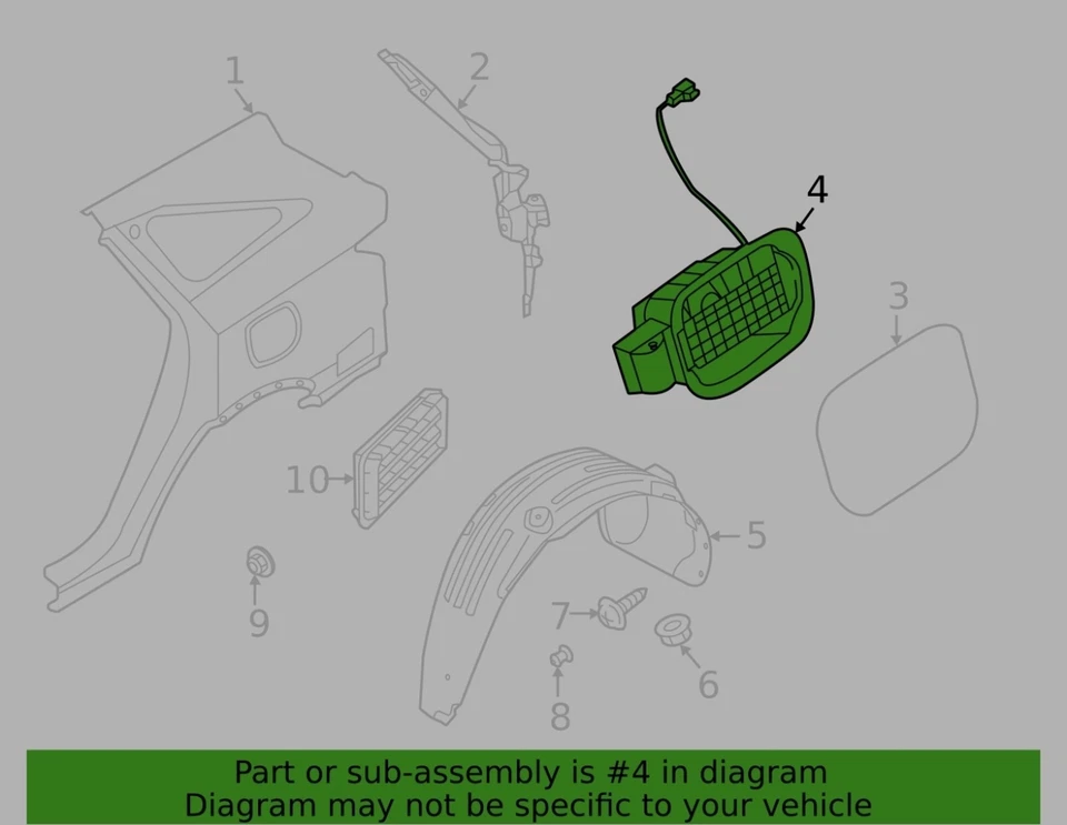 2021-2025 OEM Genuine Kia Sorento Fuel Pocket Housing 81595-R5000 - Image 2 of 3