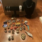Vintage Estate Sale Costume Jewelry Lot Crown Trifari, Austria, Cloisonné