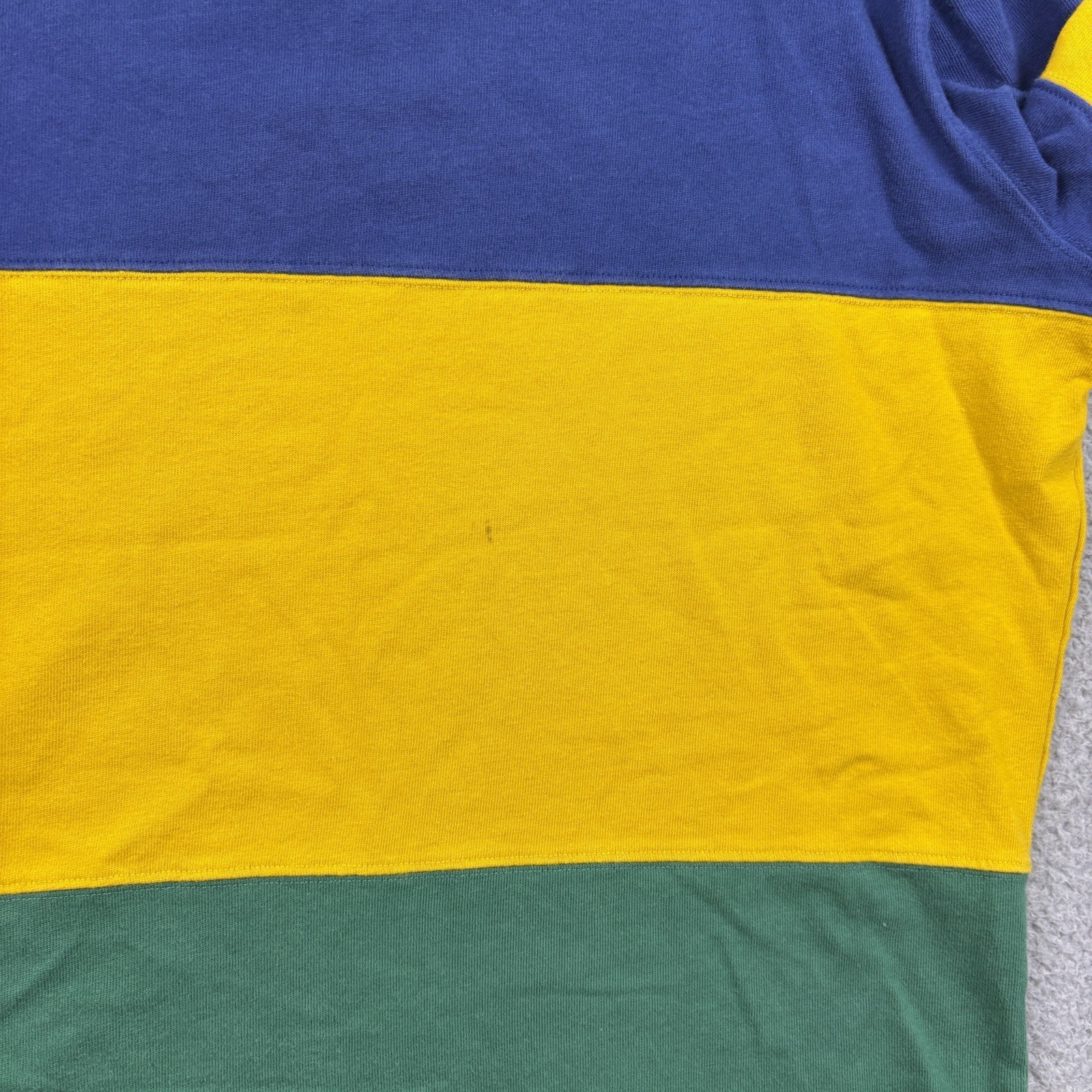 Champion Polo Shirt Mens Large Y2K Colorblock Striped Retro Center logo Rugby