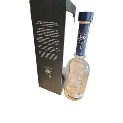 Milagro Select Barrel Reserve Limited Edition Tequila Bottle w/ Hand Blown Agave