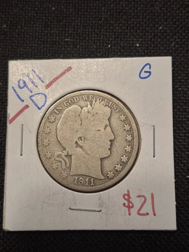 1911-D Barber Half Dollar — photo from the most recent tracked eBay sale