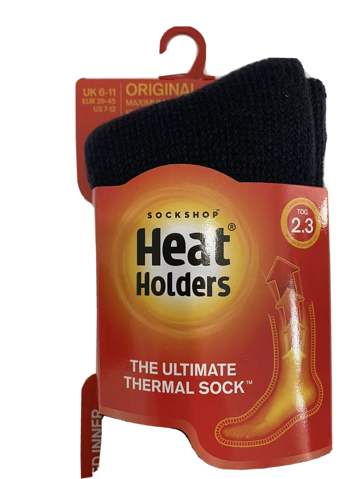 Men's Original Thermal Socks size 6-11 UK 39-45 Eu, Black