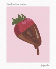 Chocolate Dipped Strawberry Needlepoint Kit or Canvas