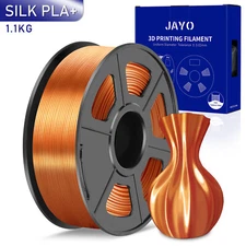 JAYO Red Copper SILK PLA+ 3D Printer Filament 1.75MM 1.1KG Spool Shiny Finish