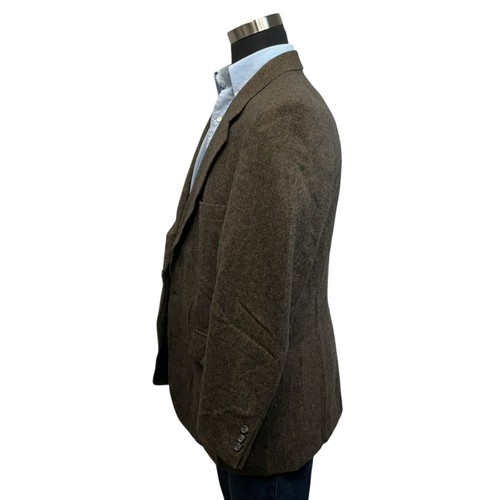 44R Stuart Hughes Brown Herringbone Suit Jacket Sport Coat Blazer Tweed Wool New - Picture 9 of 12
