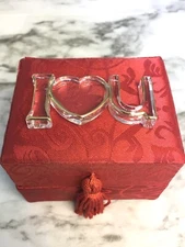 About Face Designs Messenger I ❤️ U Clear Glass #183666 Red Box