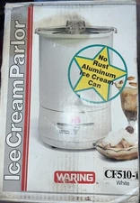 New Vintage Waring Ice Cream Parlor CF510-1 White ~ Sealed with Original Staples
