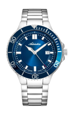 Adriatica 8317 Classic 45mm Swiss Made Blue Dial and Bezel Stainless Steel Case