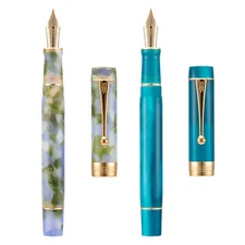 Jinhao 100 Acrylic Fountain Pen EF/F/M Bent Writing Gift Pen, Beautiful Color