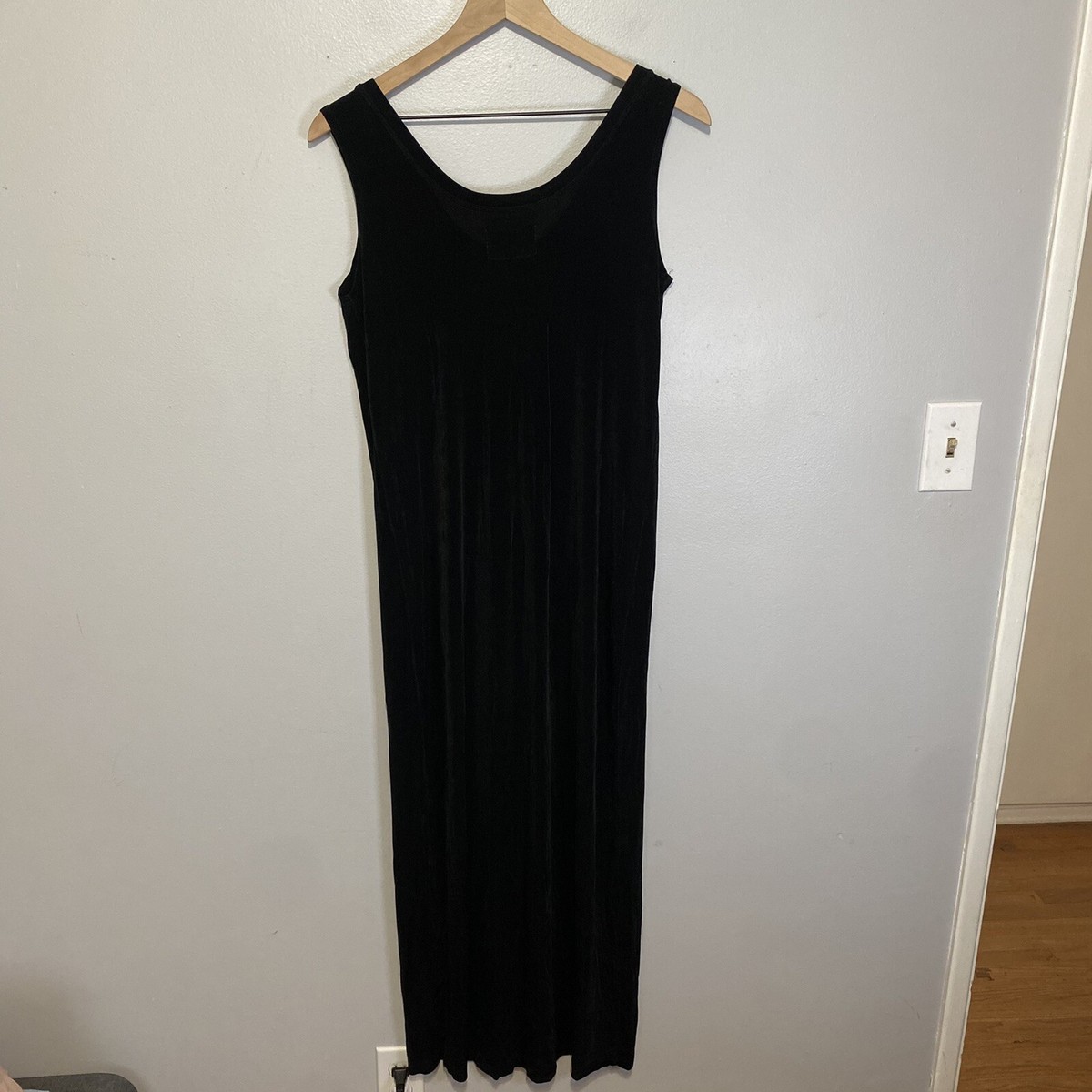 Flax Jeanne Engelhart Dress Women Sz Small Black Jersey Maxi Flax Jeanne Engelhart Dress Women Sz Small Black Jersey Maxi