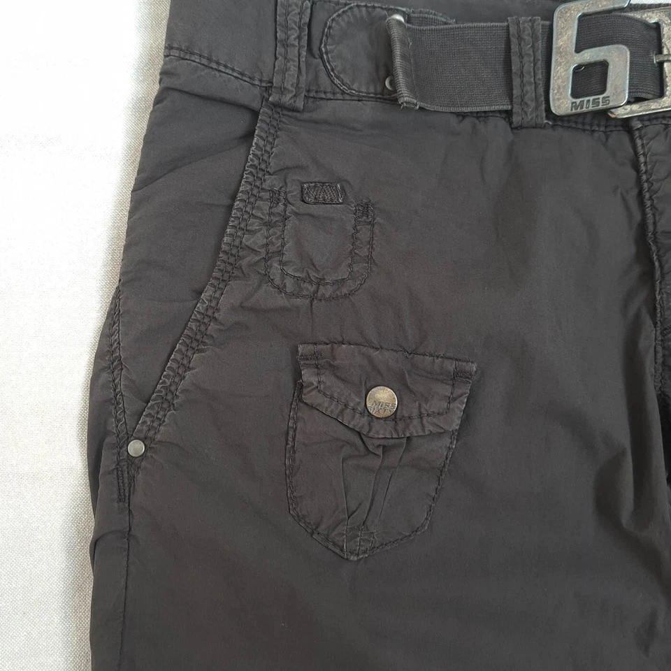 Pantalones de mezclilla Miss Sxity para mujer con cinturón talla 29 W32 L34 tiro bajo ligeros Y2K Foto 3 de 4