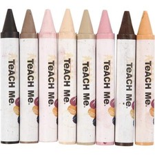 Creativ 95240 TeachMe Wax Crayons, Multi Cultural Skin Tone Colours - Pack of 8