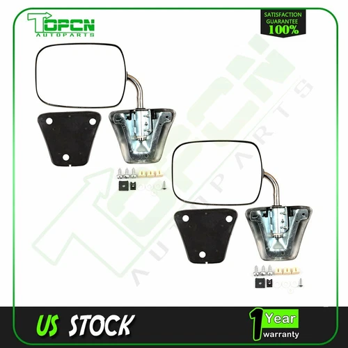 Left+Right Chrome Side View Rear Manual Mirrors For Chevy GMC Pickup Blazer