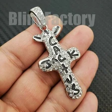 Icy Cactus Jack Cross Pendant 16" 18" 20" Iced Cuban Chain Travis Scott Necklace