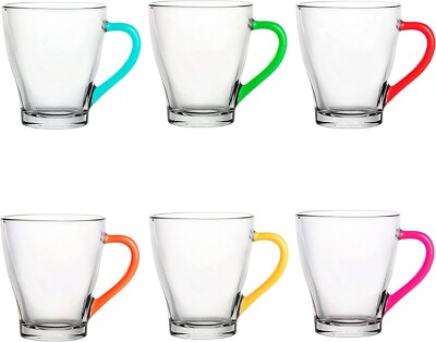 Glastasse Colour Spring 220 ml Teeglas Becherglas farbiger Henkel