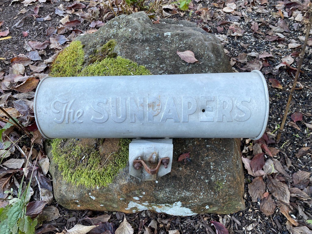 Vintage Baltimore MD The Sun Paper Newspaper Box Metal 1950s 1960s