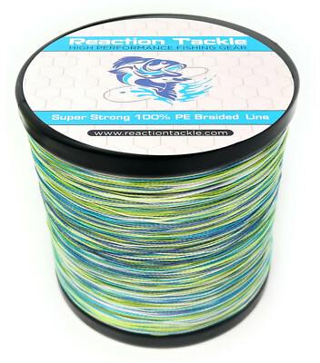 Reaction Tackle High Performance Braided Fishing Line / Braid - Aqua ...