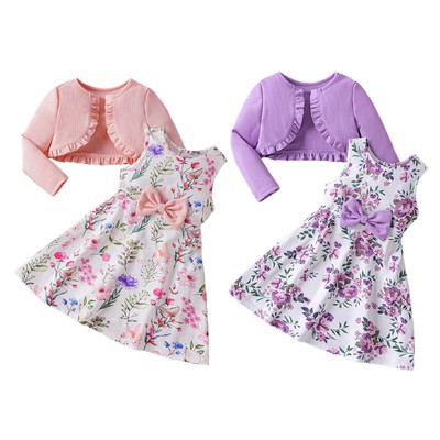 Baby Mädchen Kleid Festlich Prinzessin Tutu Kleid Blumenkleid +Bolero Jacke 