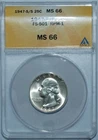 1947 S/S FS-501 ANACS MS66 Washington Quarter RPM-001 Repunched Mint mark
